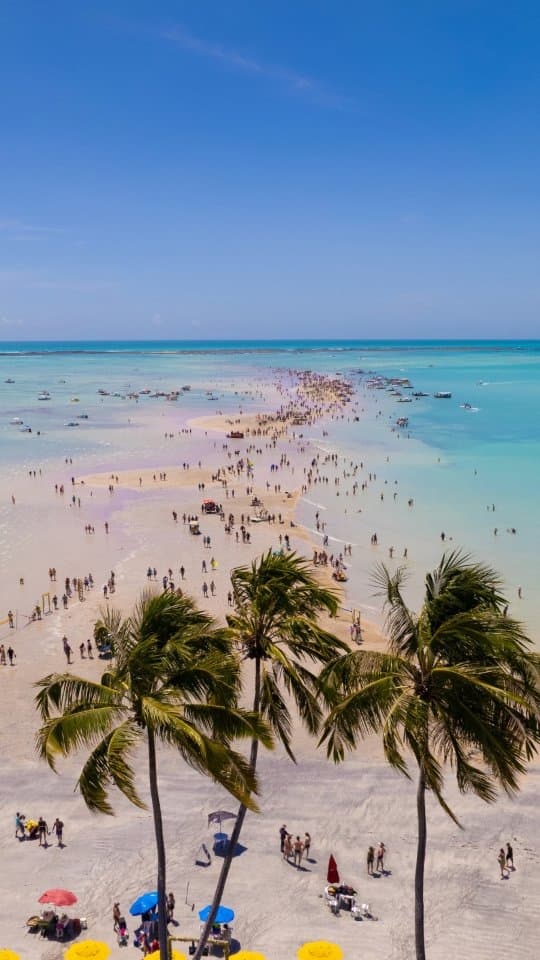 Praia vista de cima